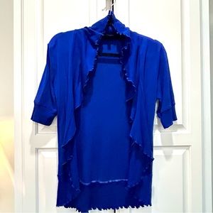 Express blue short sleeve cardigan